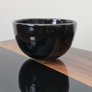 HENN POTTERY USA MADE JEWELWARE BLACK EBONY 20 OZ ICE CREAM BOWL